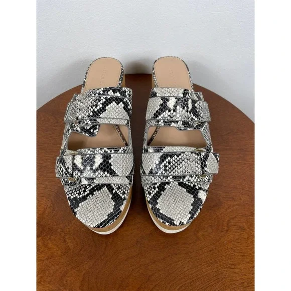 Veronica Beard Welda Snake-Print Platform Slide
